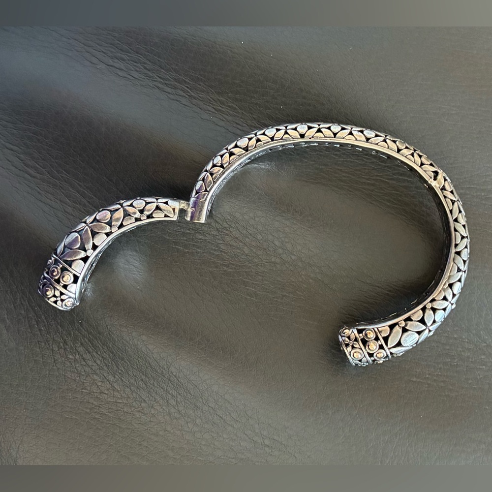 18k Gold 925 Silver Cuff Bracelet - Picture 2 of 3